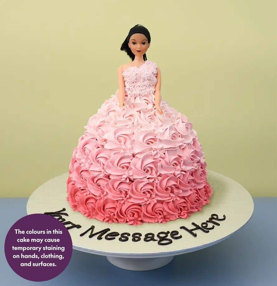 Ombre Pink Gown Doll Cake