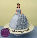 Blue-Grey Gown Doll Cake