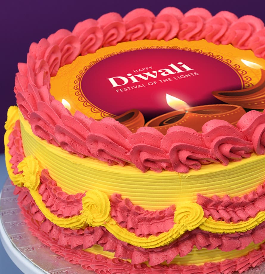 Yellow Diwali Cake