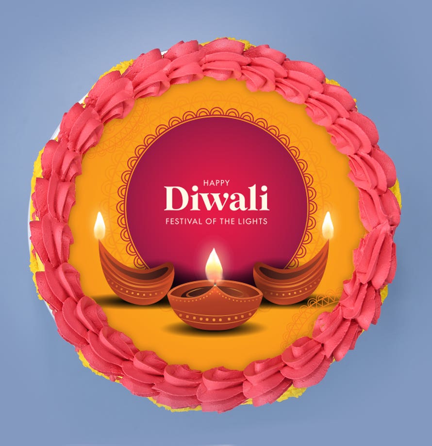 Yellow Diwali Cake