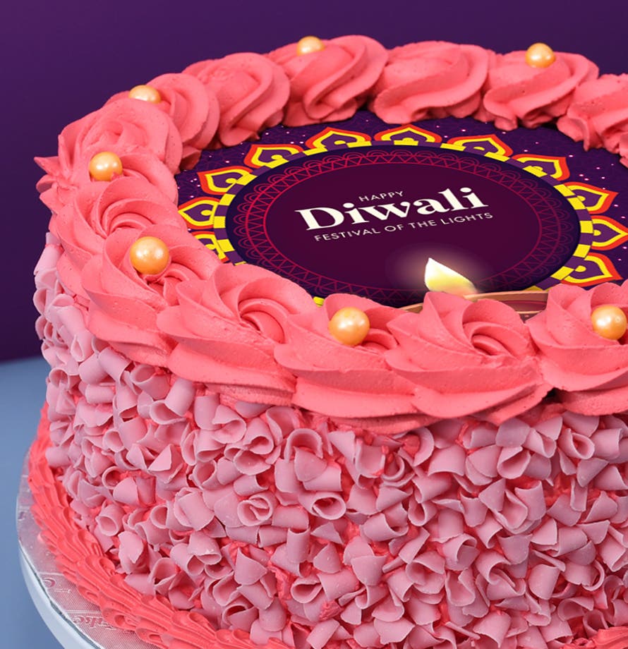 Pink Diwali Cake