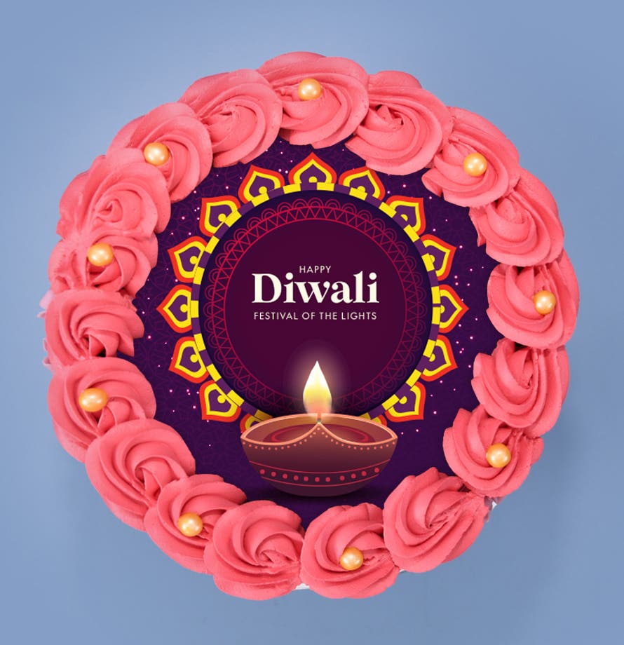 Pink Diwali Cake
