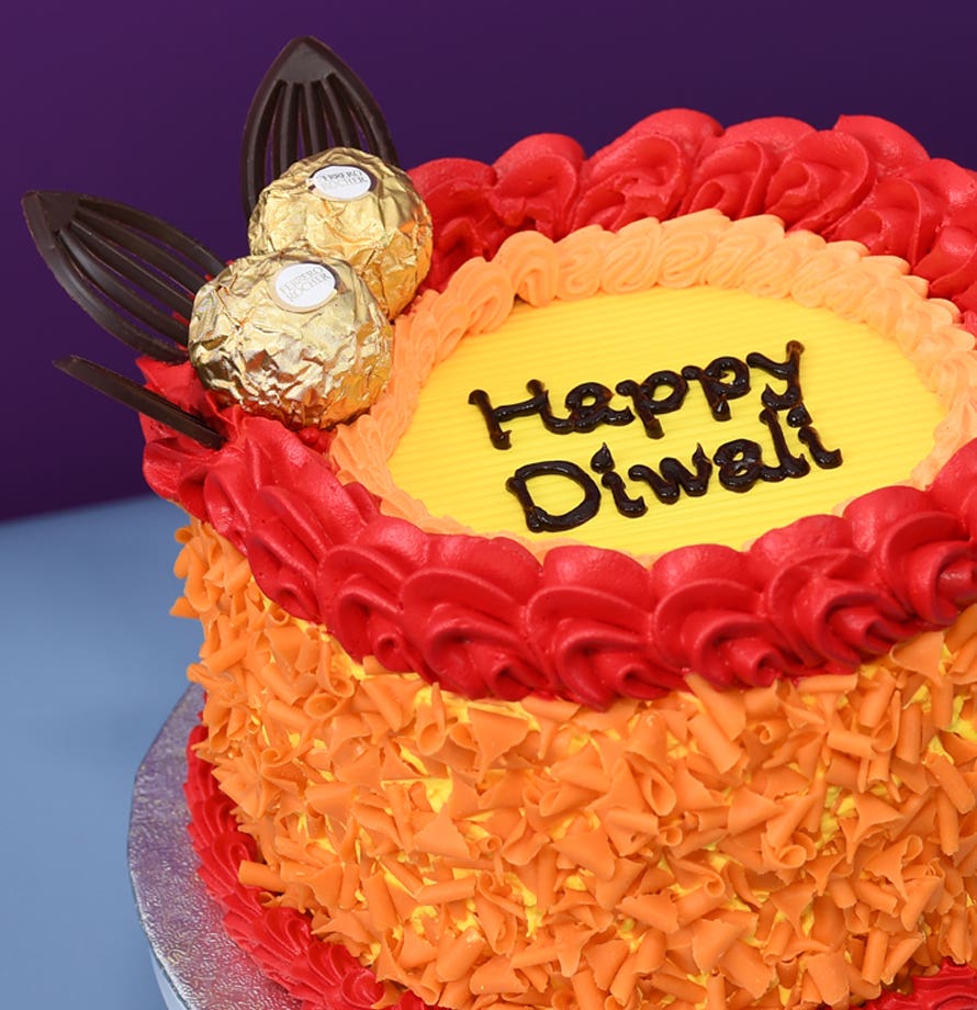 6" Orange Diwali Cake