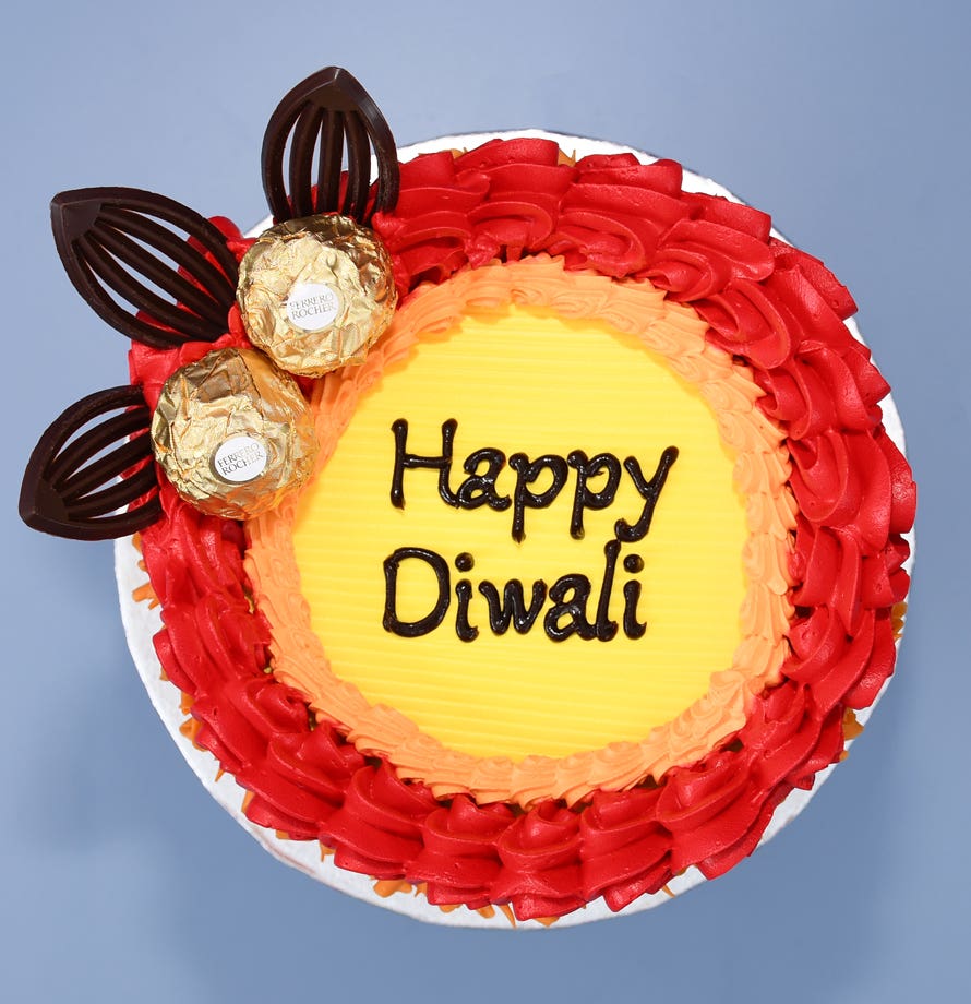 6" Orange Diwali Cake