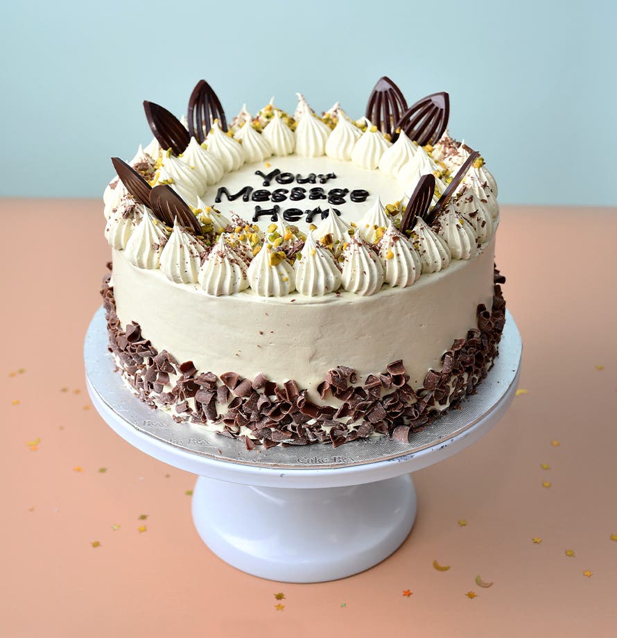 Pistachio Cream Chocolate Leaf Cake