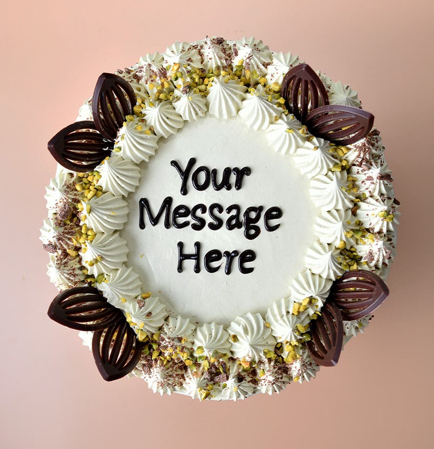 Pistachio Cream Chocolate Leaf Cake