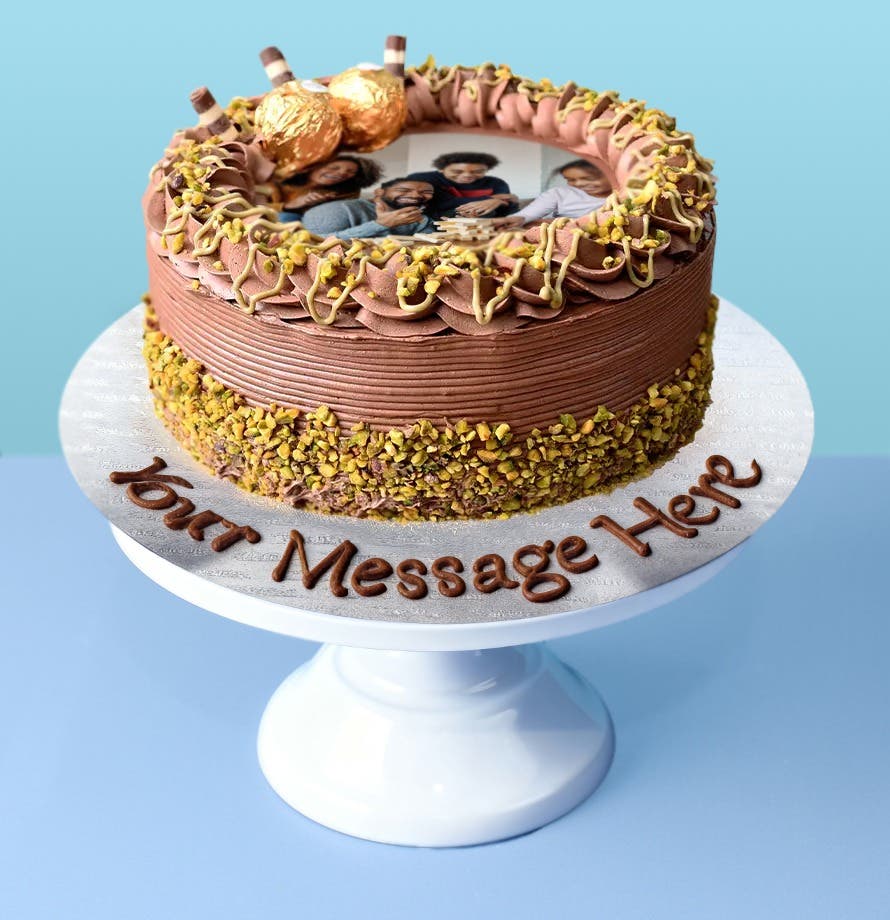 Dubai Chocolate Photo Cake