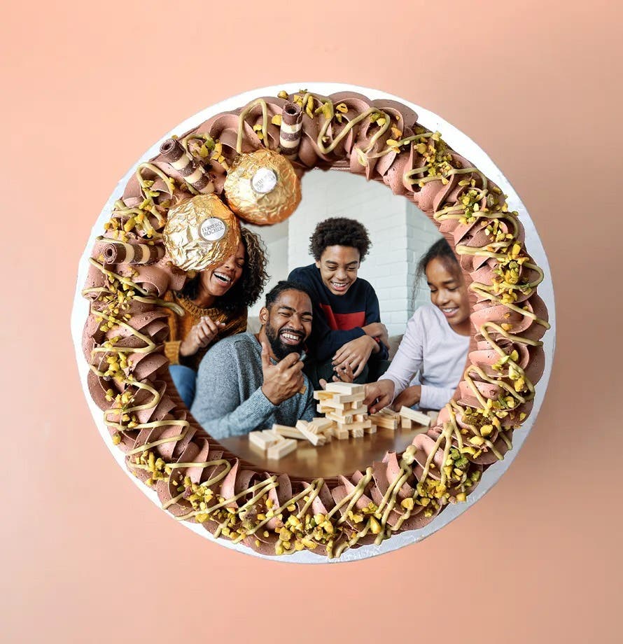 Dubai Chocolate Photo Cake