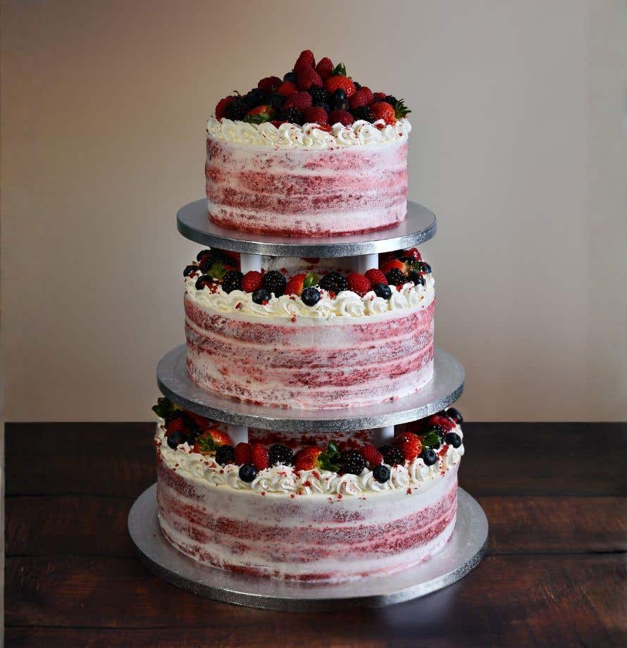 Naked Red Velvet Wedding Cake