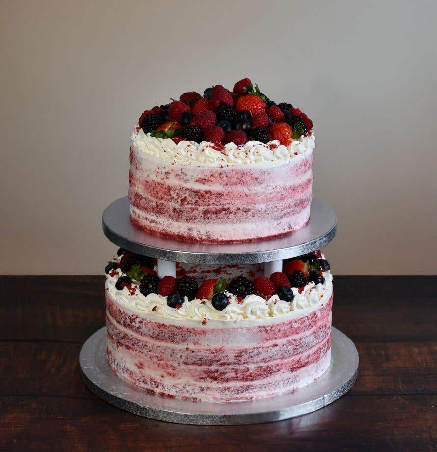 Naked Red Velvet Wedding Cake