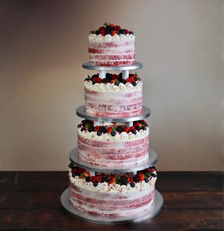Naked Red Velvet Wedding Cake