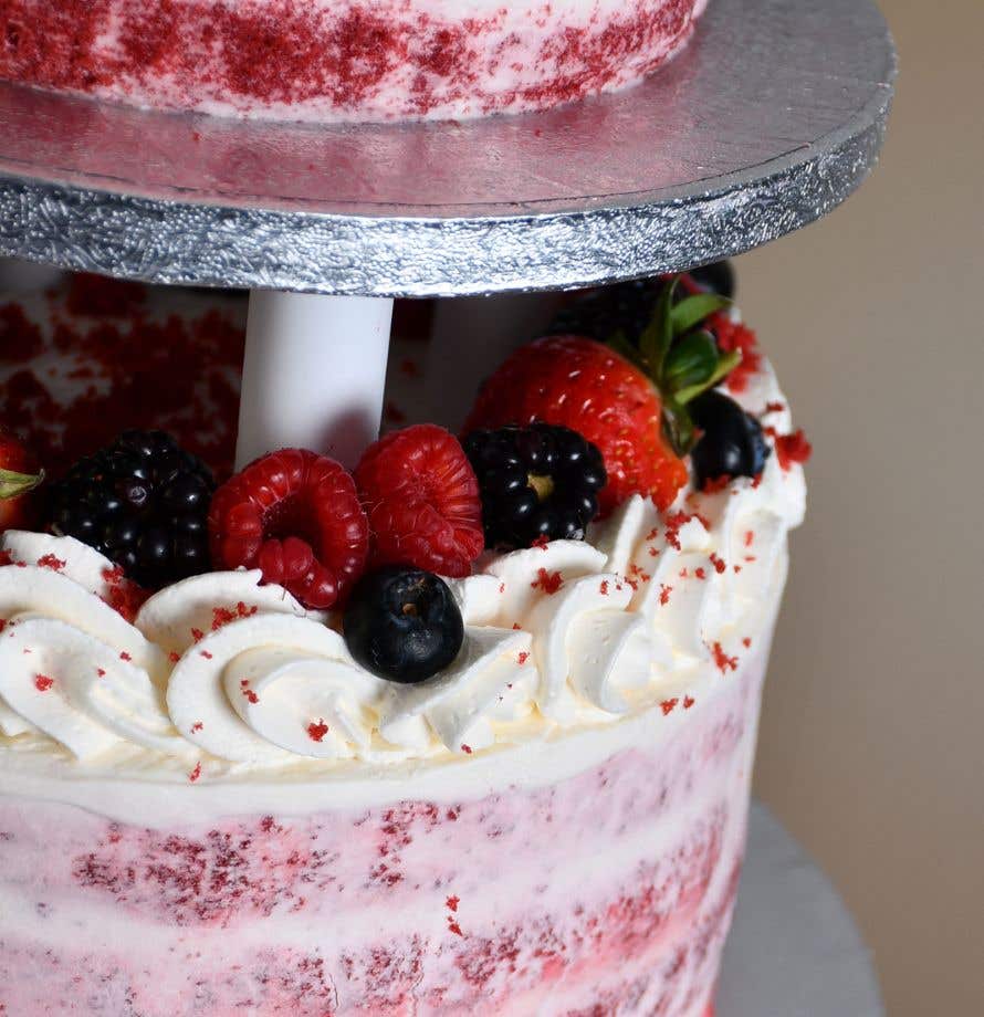 Naked Red Velvet Wedding Cake