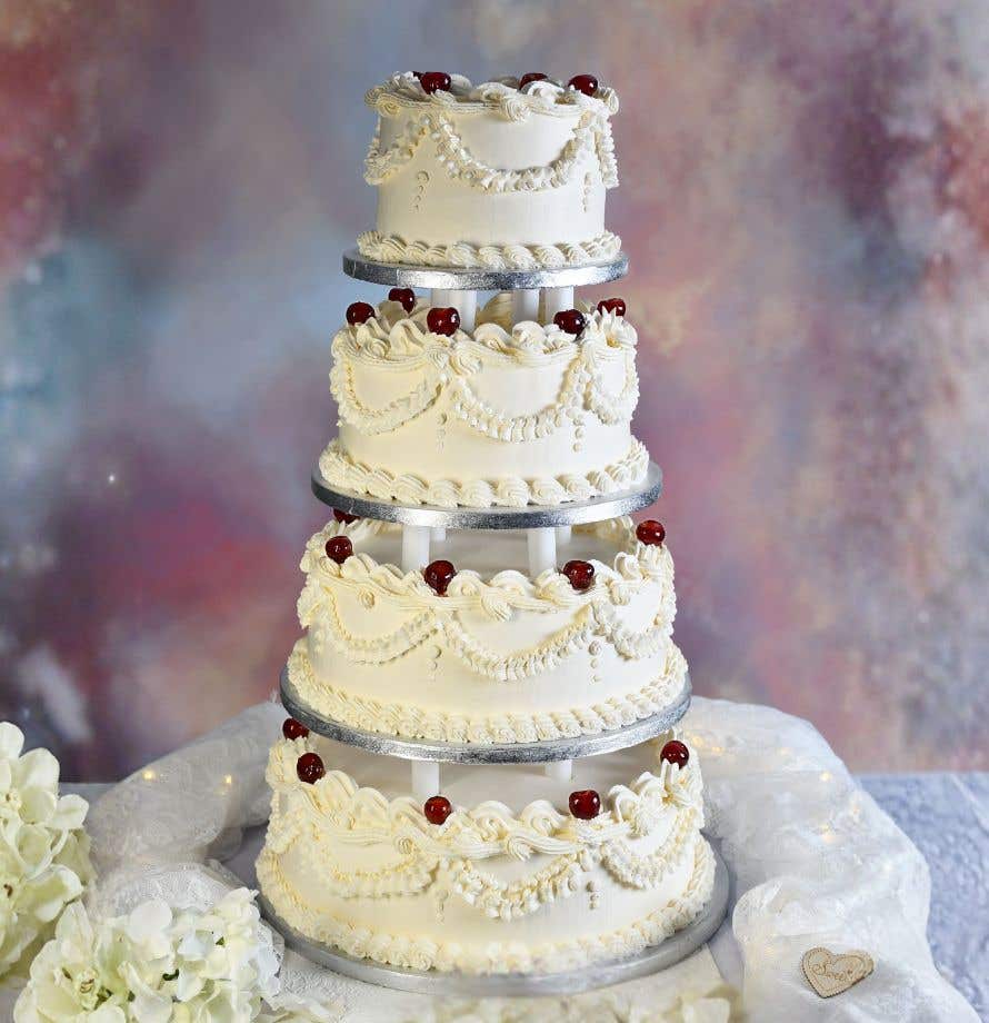 Vintage Glacier Cherries Wedding Cake