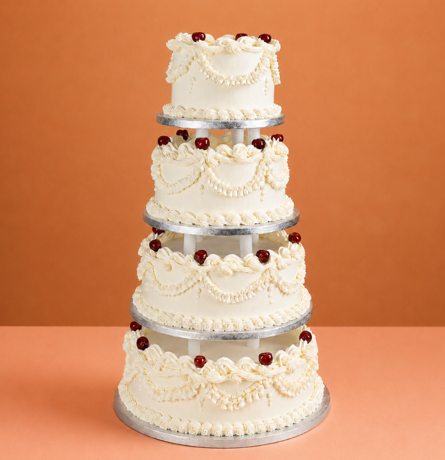 Vintage Glacier Cherries Wedding Cake