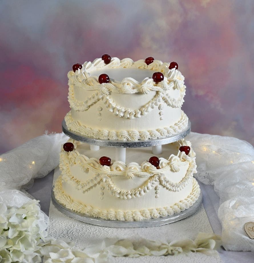 Vintage Glacier Cherries Wedding Cake