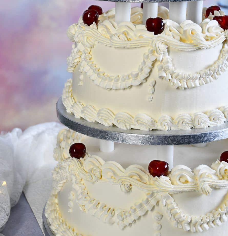 Vintage Glacier Cherries Wedding Cake
