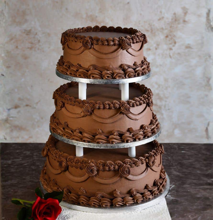 Vintage Chocolate Wedding Cake