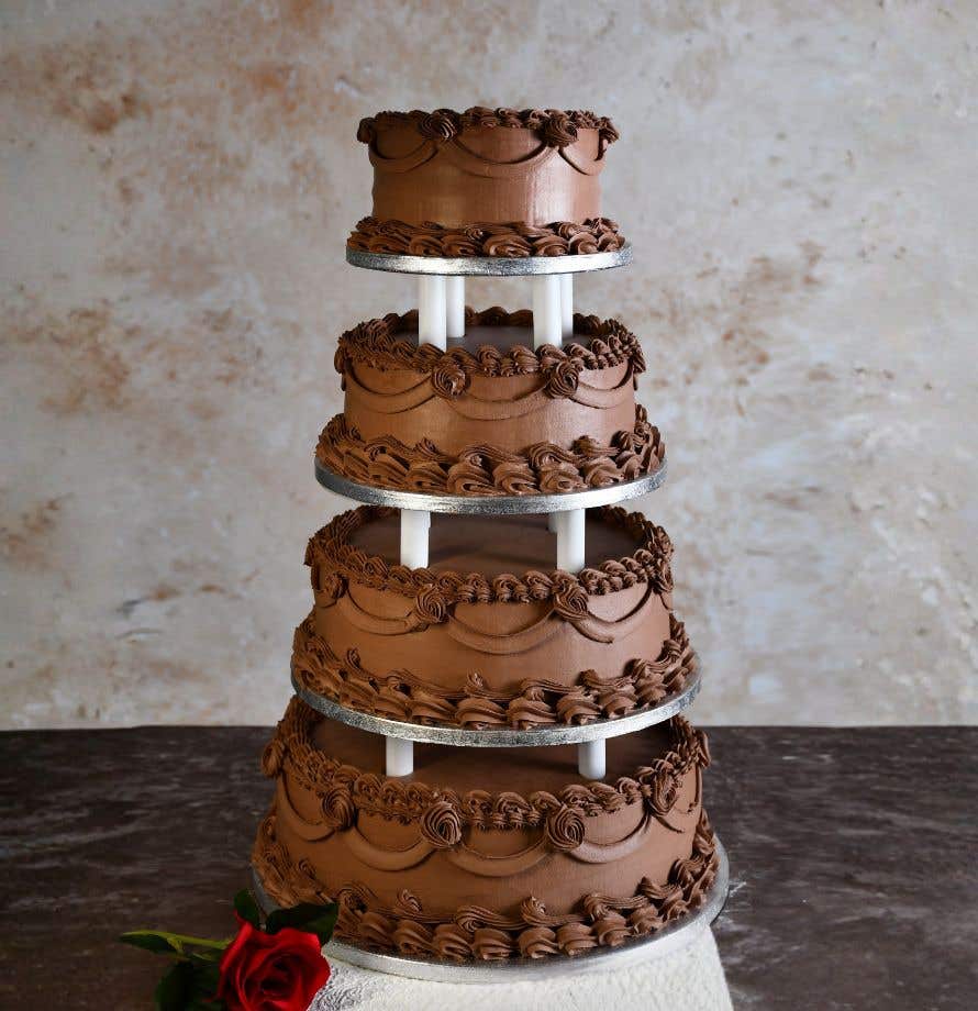 Vintage Chocolate Wedding Cake