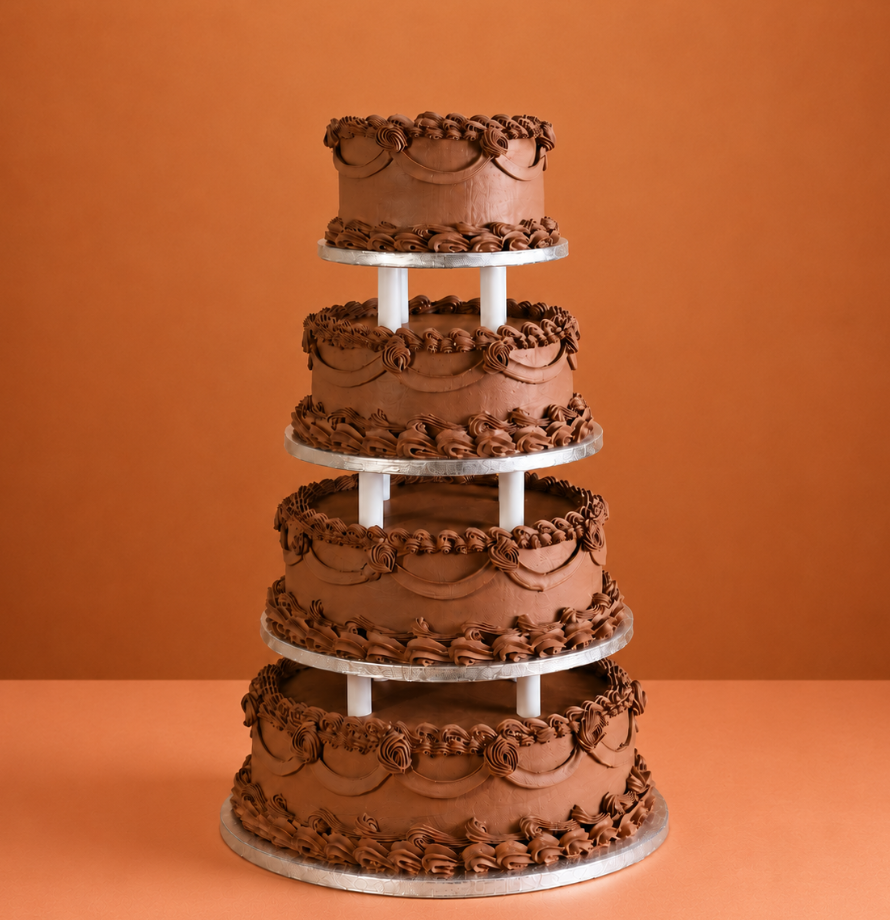 Vintage Chocolate Wedding Cake