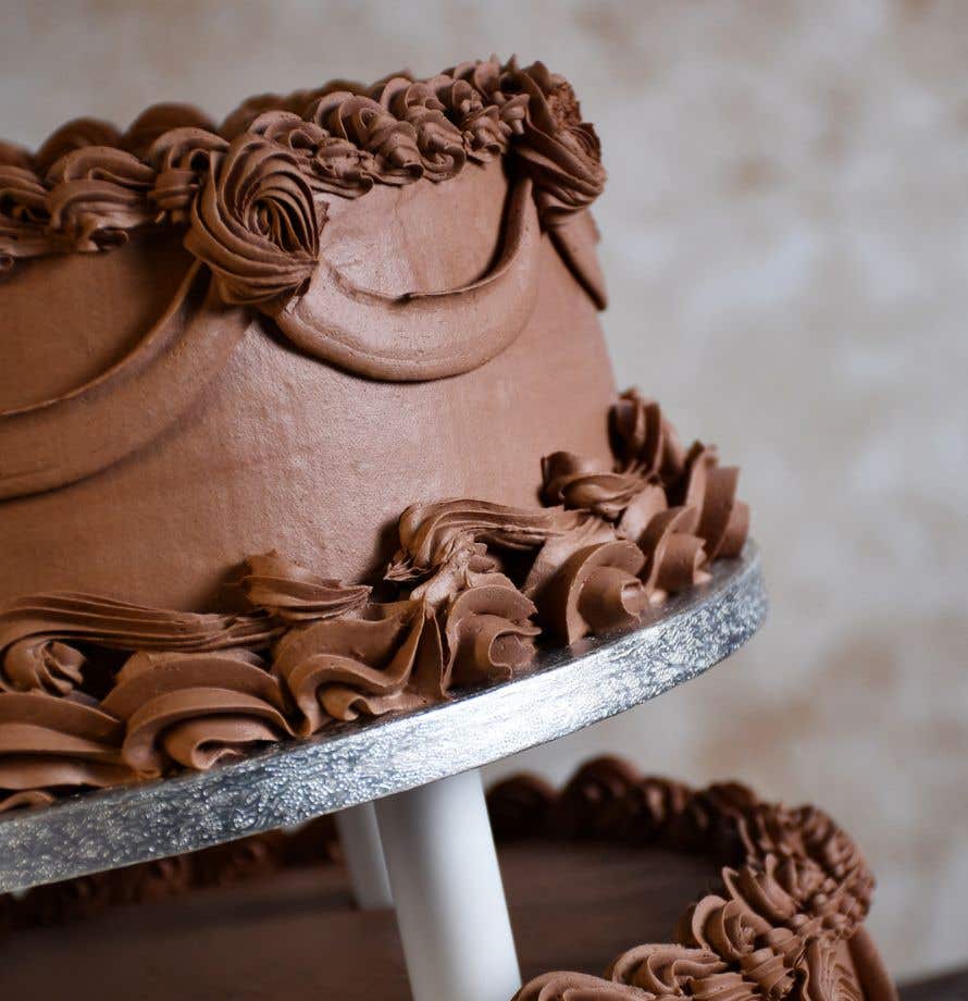 Vintage Chocolate Wedding Cake