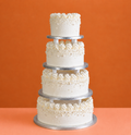 White Pearl Wedding Cake
