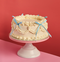 Gâteau nœud bleu vintage