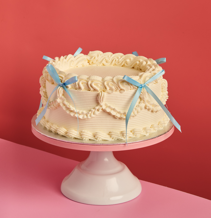 Vintage Blue Bow Cake