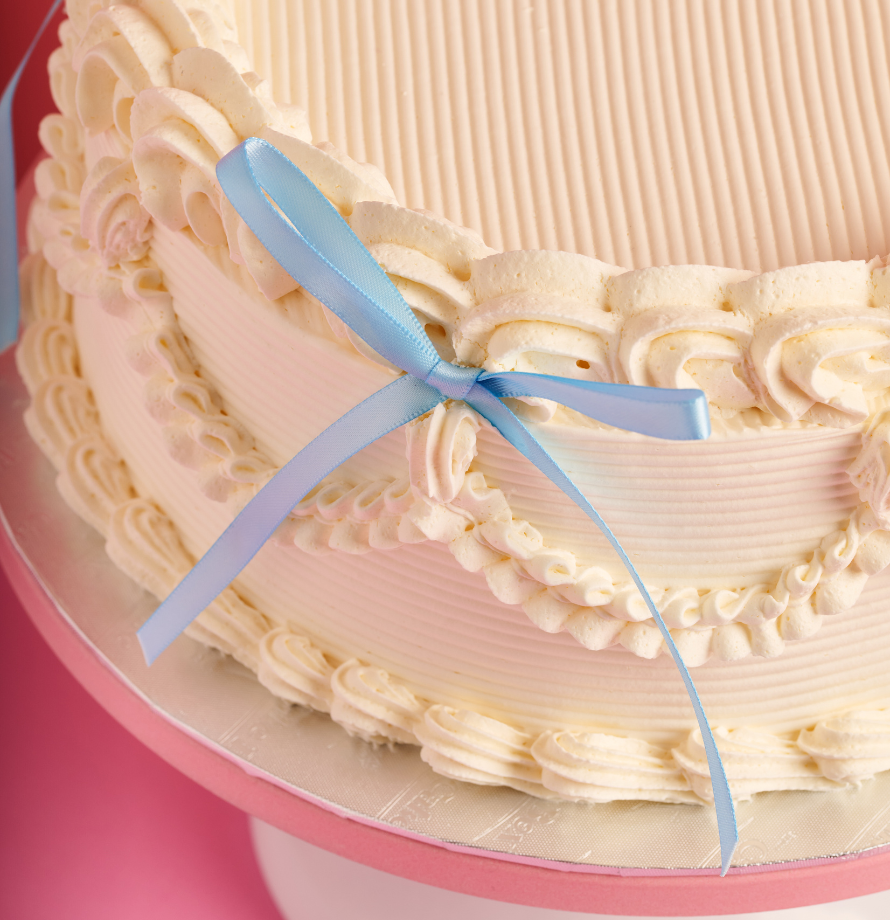 Gâteau nœud bleu vintage