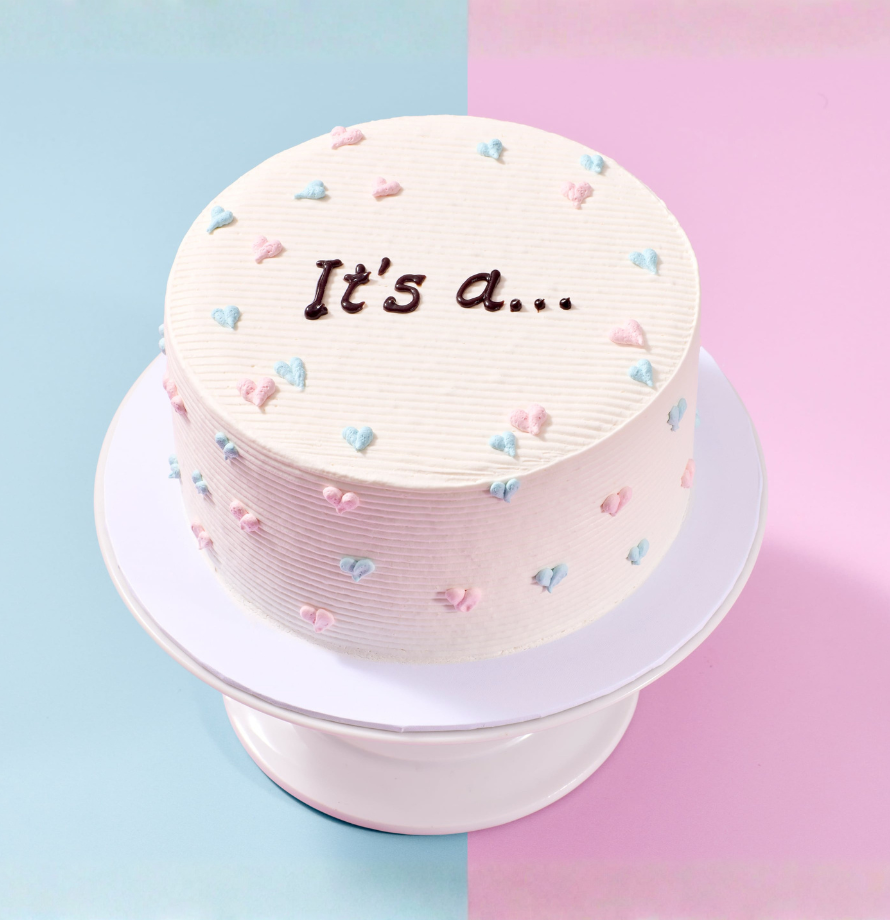 Gender Reveal Mini Hearts Cake