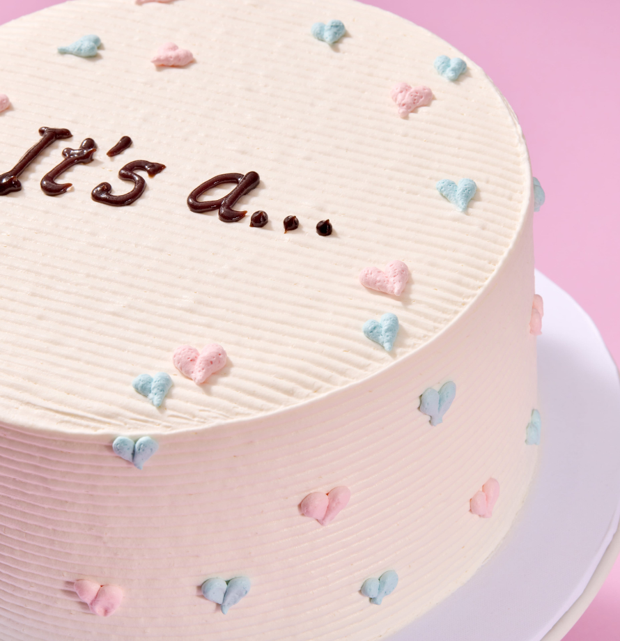 Gender Reveal Mini Hearts Cake
