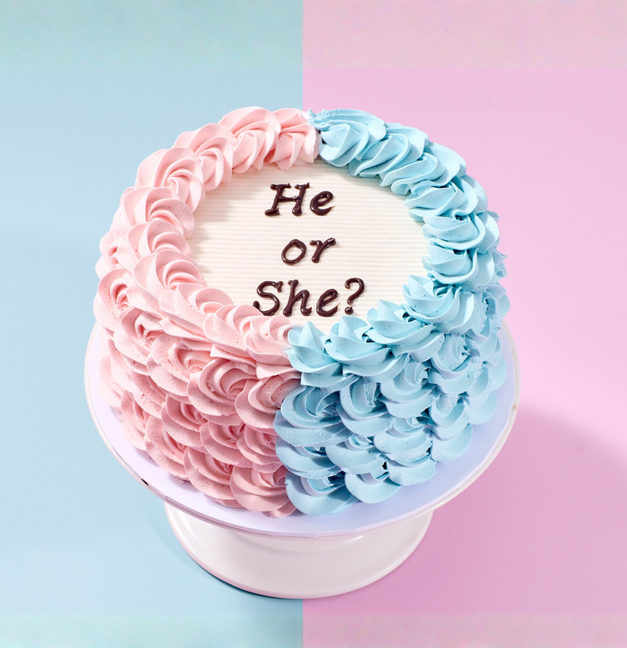 Gender Reveal Rosette Cake