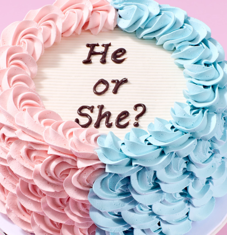 Gender Reveal Rosette Cake