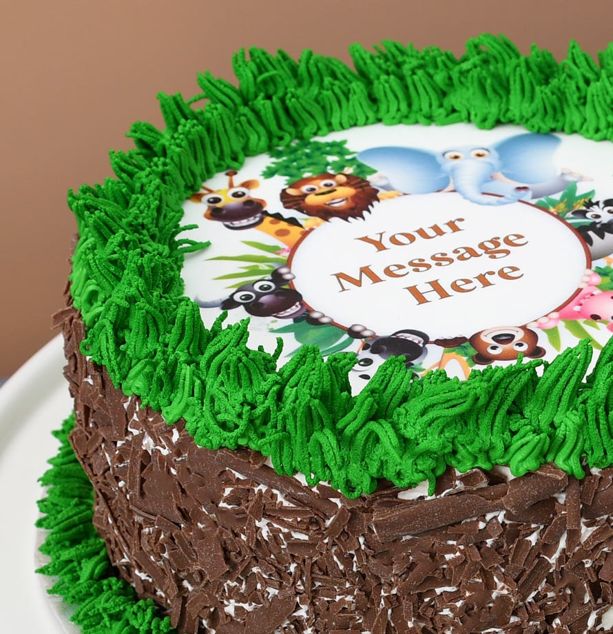 Safari Animals Round Cake