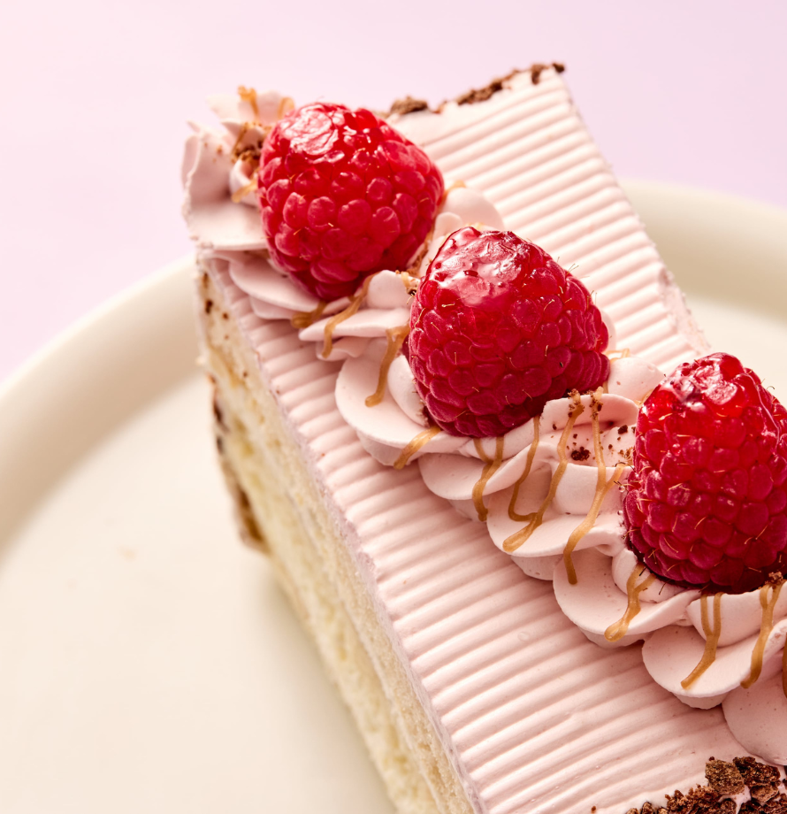 Raspberry Tiramisu Slice
