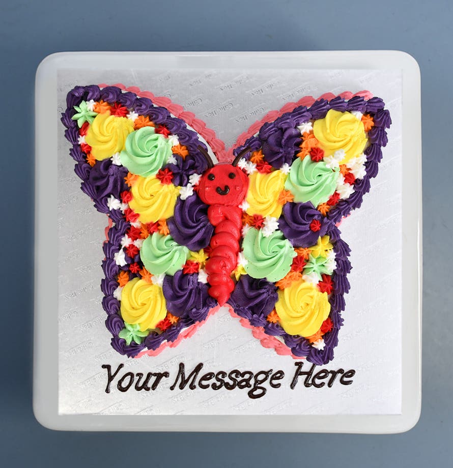 Rainbow Wings Butterfly Cake