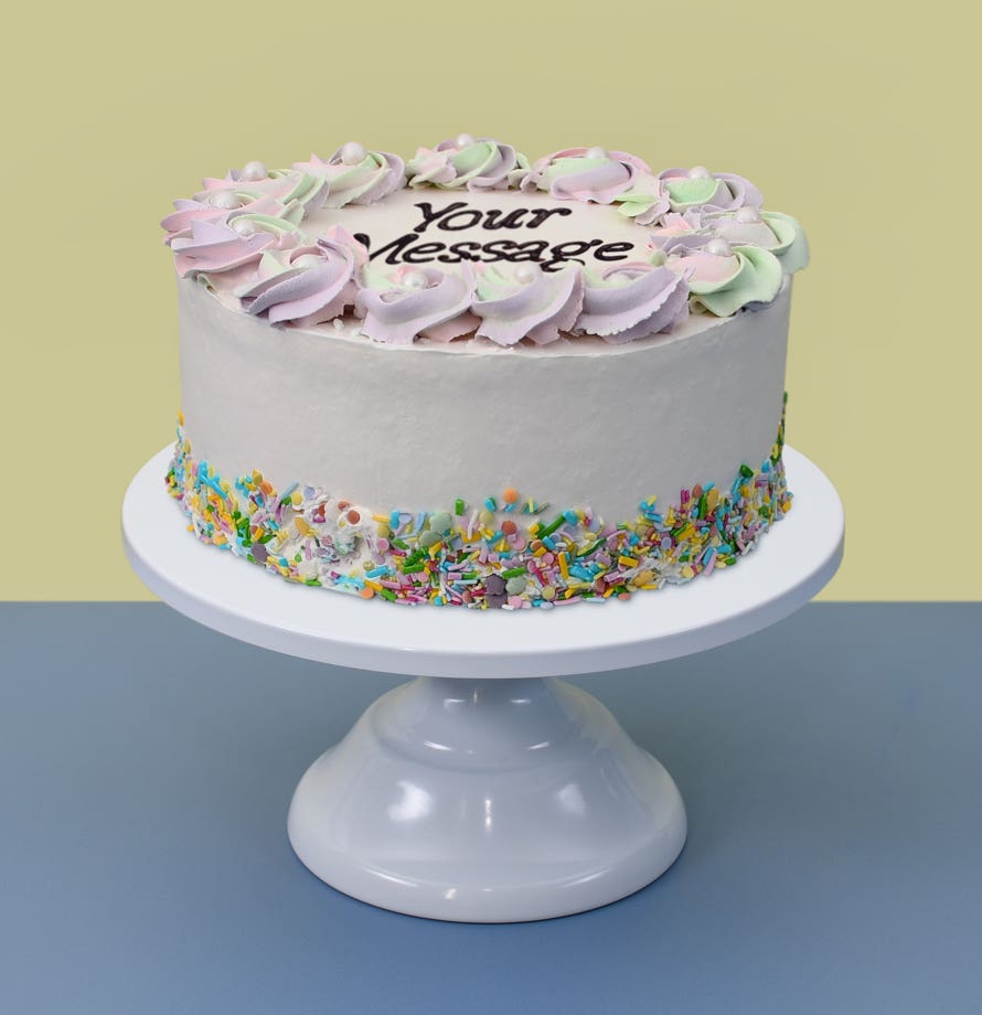 Iridescent Rainbow Sprinkles Cake