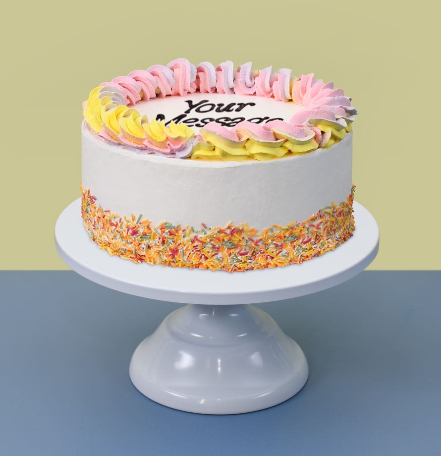Vanilla Rainbow Sprinkles Cake