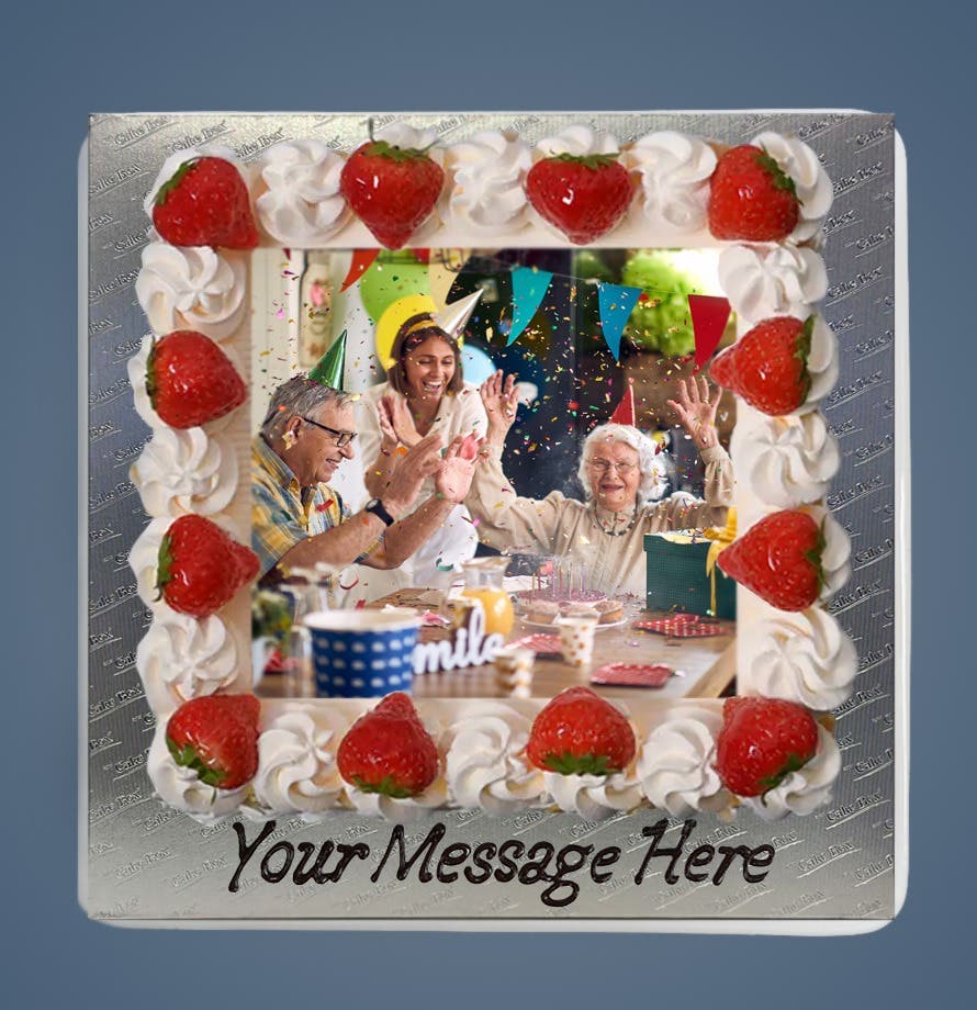 Almond & Strawberry Photo Cake