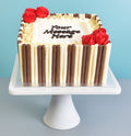 Cigare au chocolat et fleurs rouges