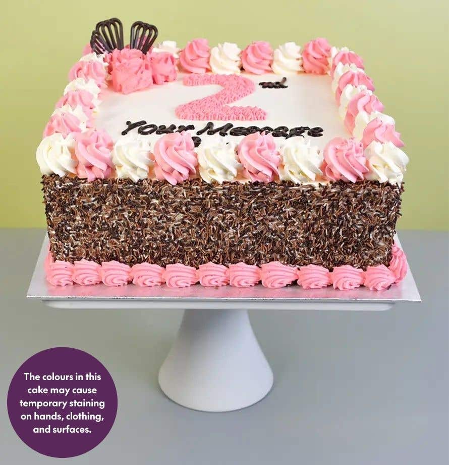 Gâteau chiffre personnalisé avec vermicelles