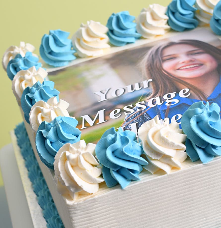 Square Colour Theme Photo Cake