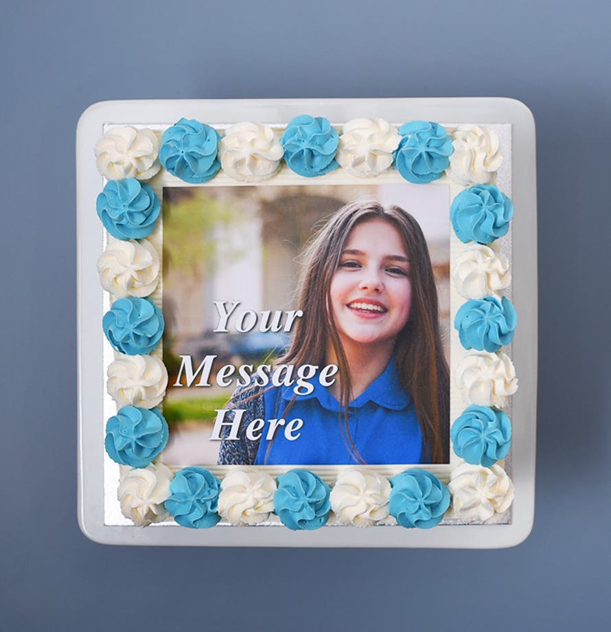 Square Colour Theme Photo Cake