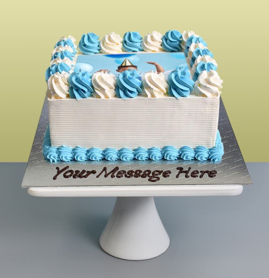 Square Colour Theme Photo Cake