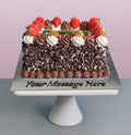 Strawberry Chocolate Curls Photo Cake
