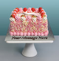 Strawberry Pink Curls Photo Cake