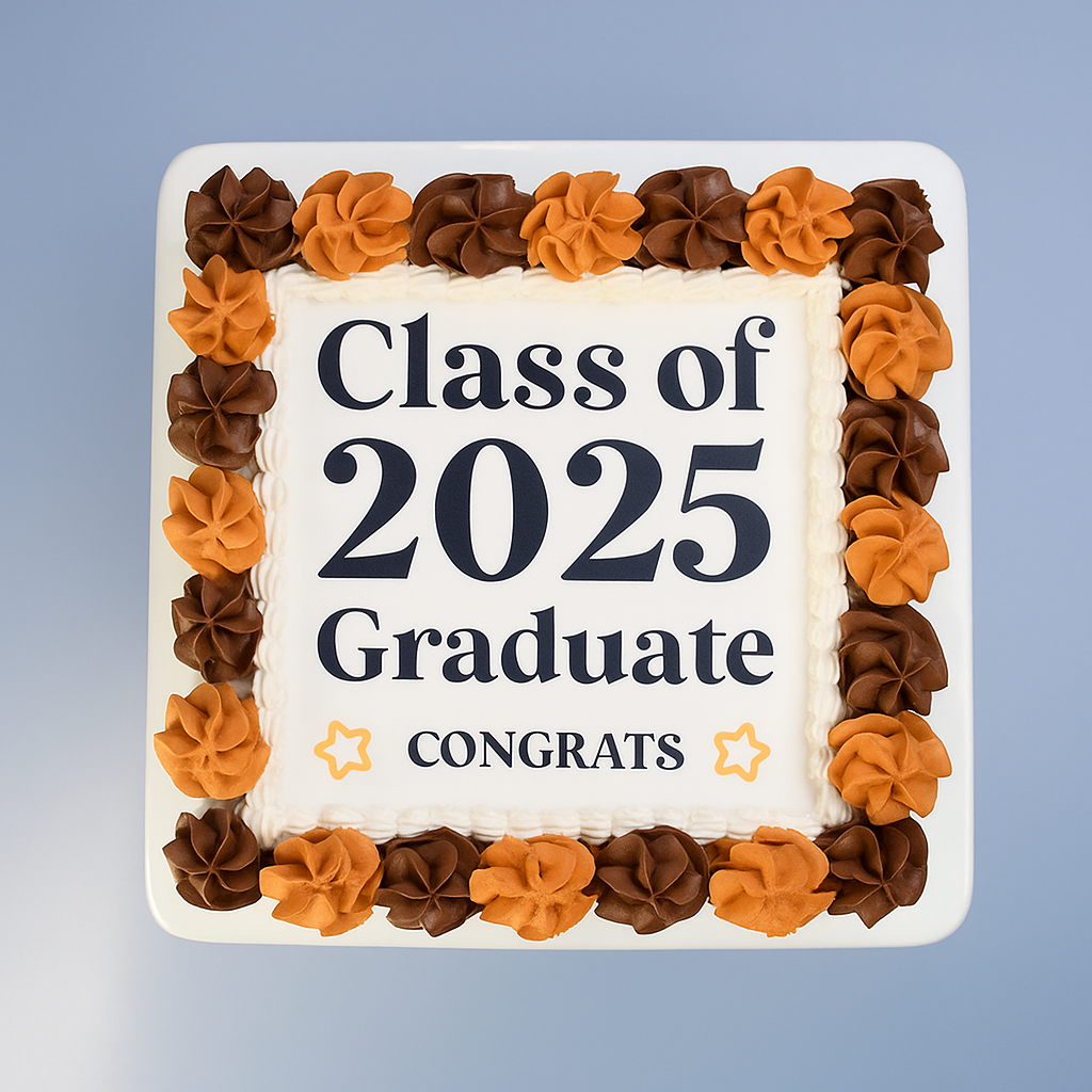 Square Graduation Photo Cake