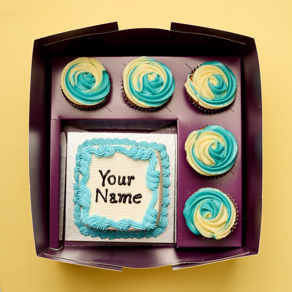 Blue Swirl Bento Cake