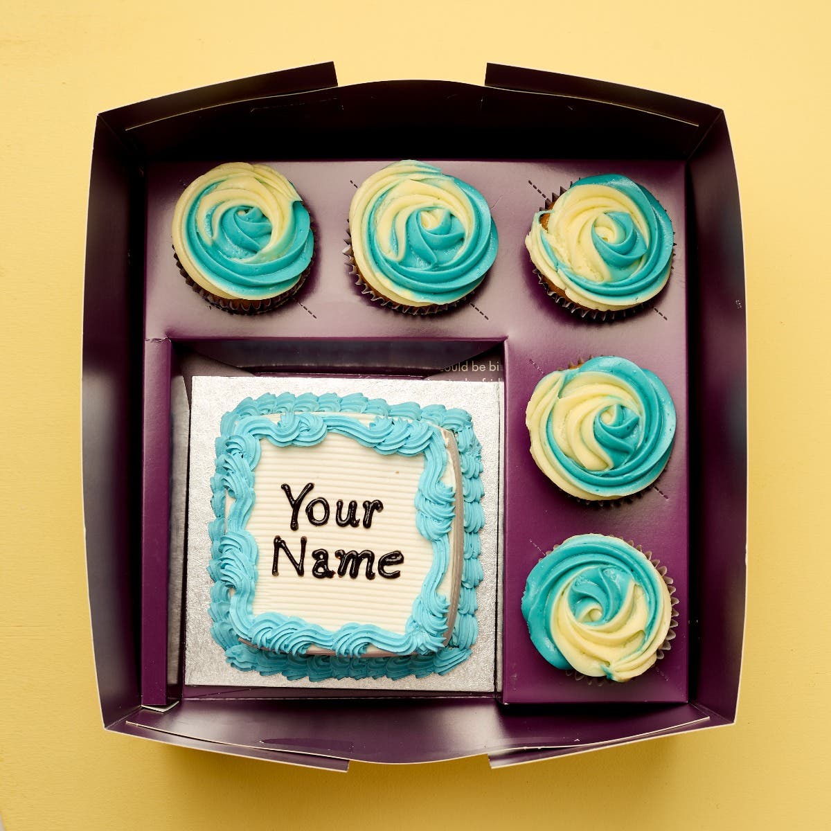 Blue Swirl Bento Cake