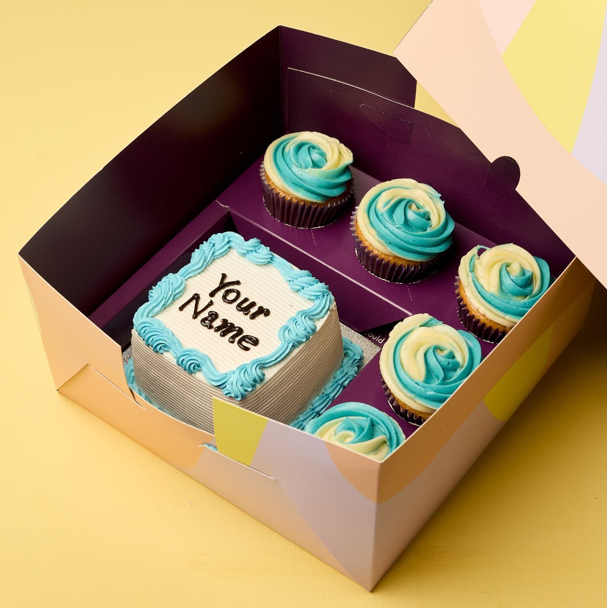 Blue Swirl Bento Cake