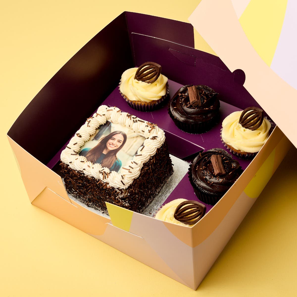 Choco Elegance Photo Bento Cake